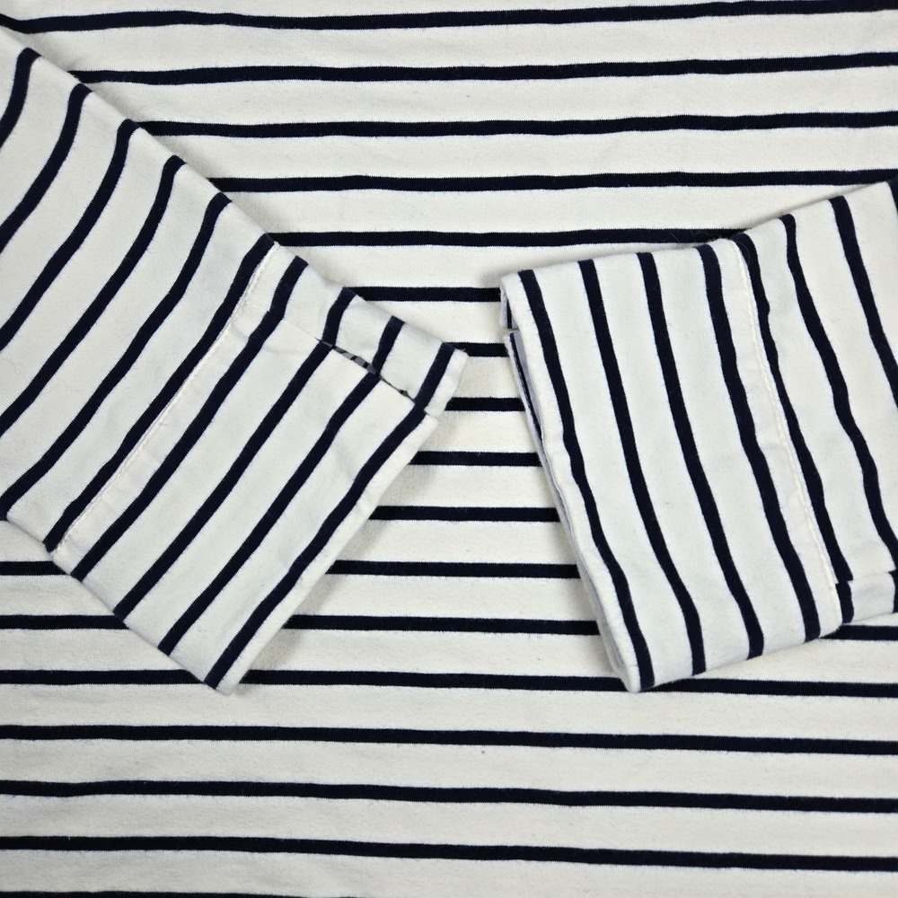 English Factory Breton Striped Long Sleeve Top with Gold Buttons Cream Navy S - Picture 4 of 12